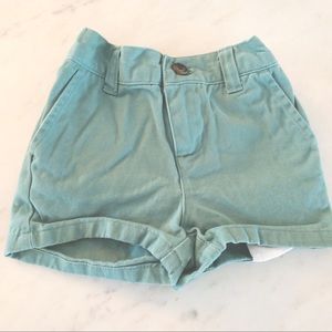 janie and jack twill green shorts, 3-6 mos